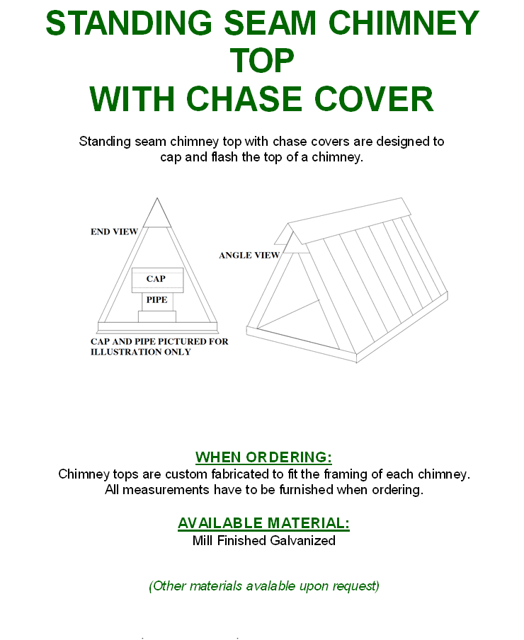 Standing Seam Chimney Top w/ Chase Cover